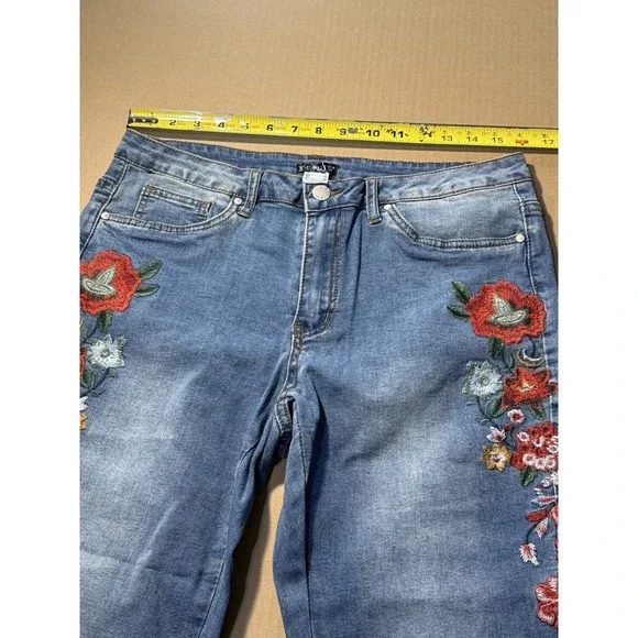 Venus Embroidered Floral Womens Jeans Women's( Size 12 )#2D - Picture 6 of 12